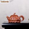 220ml Antique Yixing Purple Clay Teapots Handmade Bionic Lotus Seed Pot Raw Ore Zhu Mud Kettle with Strainer Zisha Tea Set Cha