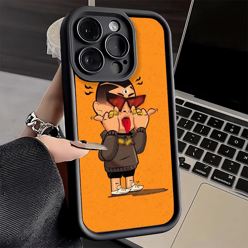 Чехол для телефона iPhone 17 Air 16E 15 16 Pro Max Bad Bunny Сердце Чехол 14 Plus 13 12 Mini Мягкий Силиконовый Fundas