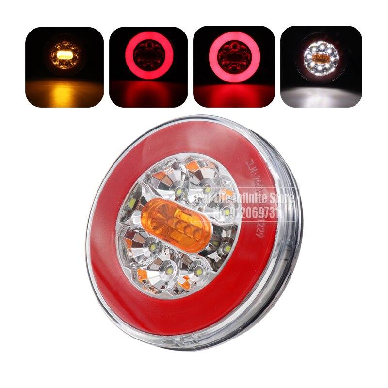 1/2/4 шт. светодиодный задний фонарь для грузовика 12-24 В, динамический задний сигнал багажника, лампа заднего хода, задний стоп-сигнал для автомобиля, прицепа, грузовика, автофургона, автобуса