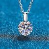 Moissanite Necklace 925 Sterling Silver 2ct Round Cut Diamond Solitaire Pendant Necklace For Women Gift Jewelry
