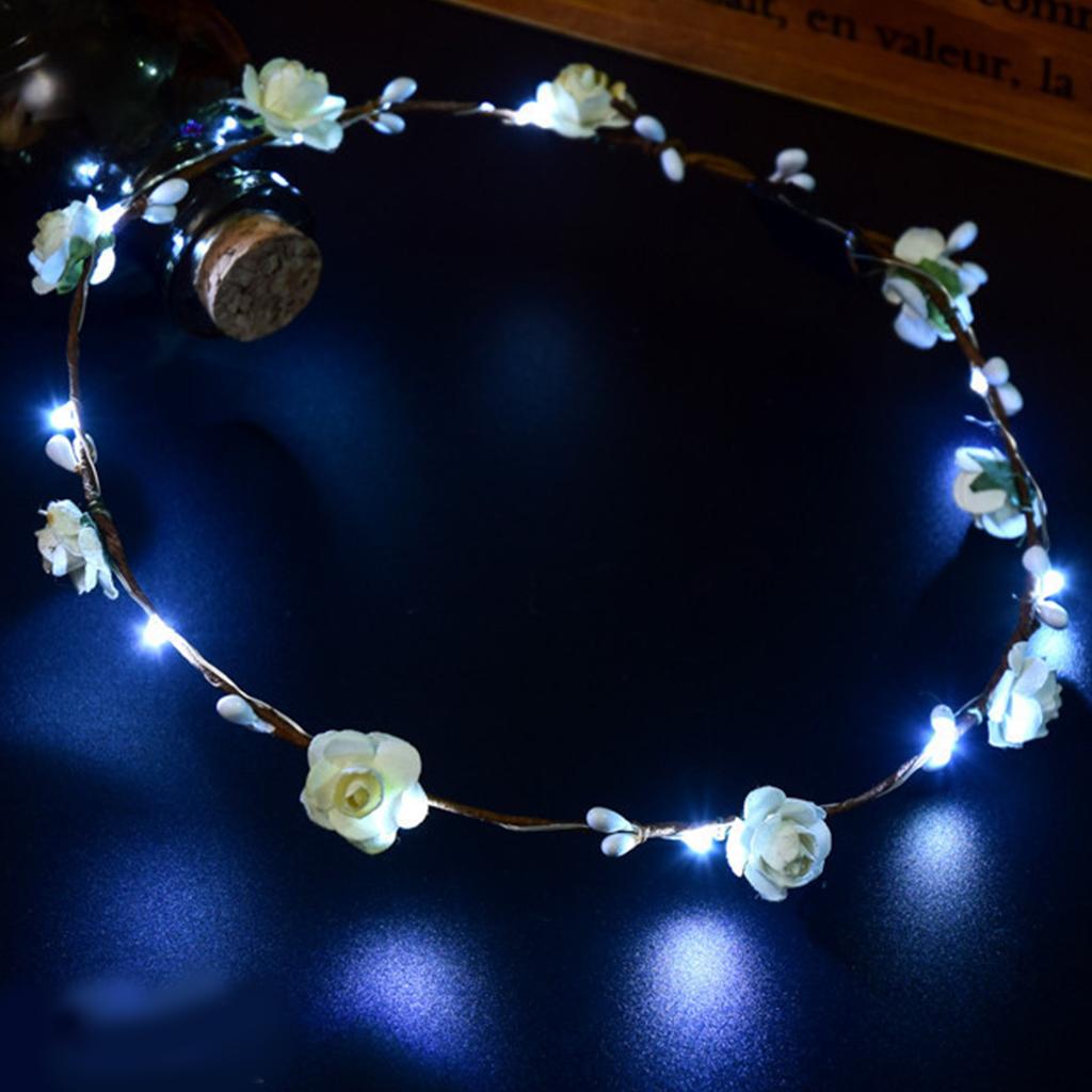 Гавайи Светодиодная светящаяся повязка на голову Искусственный цветок Светящийся Венок Корона Свадебная повязка на голову Женская Девичья Головной убор