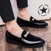 Men's PU Leather Loafers Slip-On Shoes Nightclub Party Casual Comfortable Dress Shoes Men Pointy Toe Formal Business Footwear