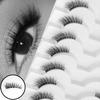 10 Pairs/Box 8-12MM Thick Fluffy False Eyelashes Black Dense Fake Eyelashes  Daily
