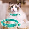 2 Pcs Pet Collar with Bell Floral Design Cat Collar with Buckle Adjustable Puppy Collar for Tiny Boys Girls Kitten Dogs Small Animals
