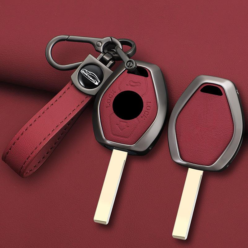 Interior Mouldings Car Zinc Alloy Leather Key Case Cover For BMW 3 5 7 Series X5 E53 X3 F83 E46 E39 E38 E60 E63 E61 E64 330i Z3