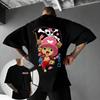 Унисекс футболка из чистого хлопка ONE PIECE Тони Тони Чоппер 2026 лето Аниме принт Большой размер Свободная Короткий рукав