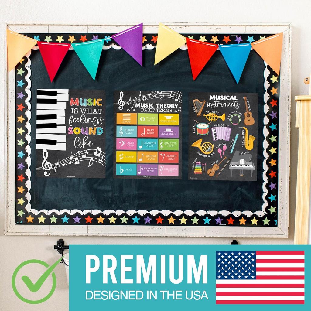 Hadley Designs Music Classroom Decor –9 Music Classroom Posters Elementary, Choir & Solfege Posters, Solfege Hand Signs & Musical truments Bulletin