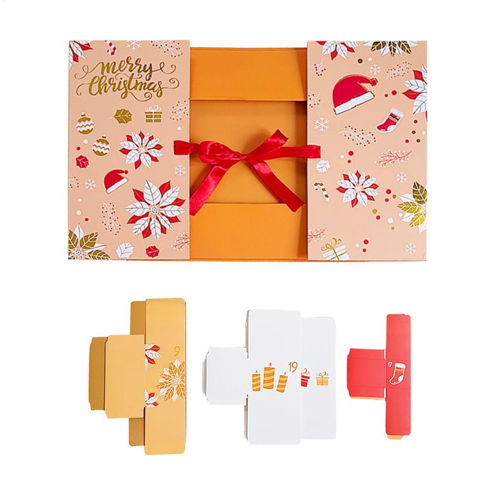2025 Christmas Empty Advent Calendar Box Fillable Case 24 Days Holiday Festival Stocking Candy Treat Organizer Xmas Navidad