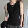 Мужская хлопковая майка в рубчик без рукавов для спортзала и активного отдыха