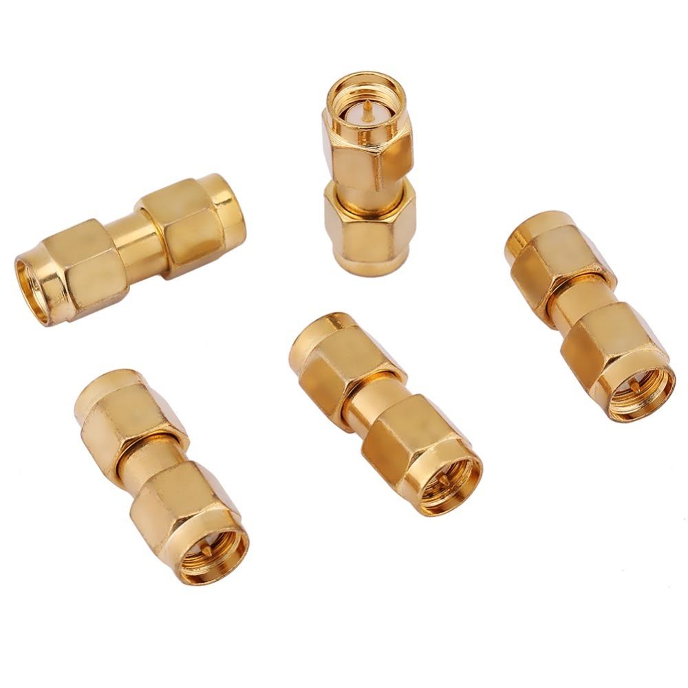 5PCS Durable Straight Plug SMA Male Connector Gold Gold Plated Coaxial Connector SMA Male Adapter Coaxial Systems