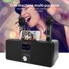 Karaoke Machine, Home Karaoke System with Two Wireless Microphones, Supports AUX, USB, and TF, for Home Parties (Black)