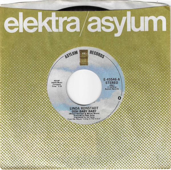 Пластинка 7 дюймов LINDA RONSTADT Ooh Baby Baby Blowing Away E45546 Asylum Records 1978 США Рок Б/у