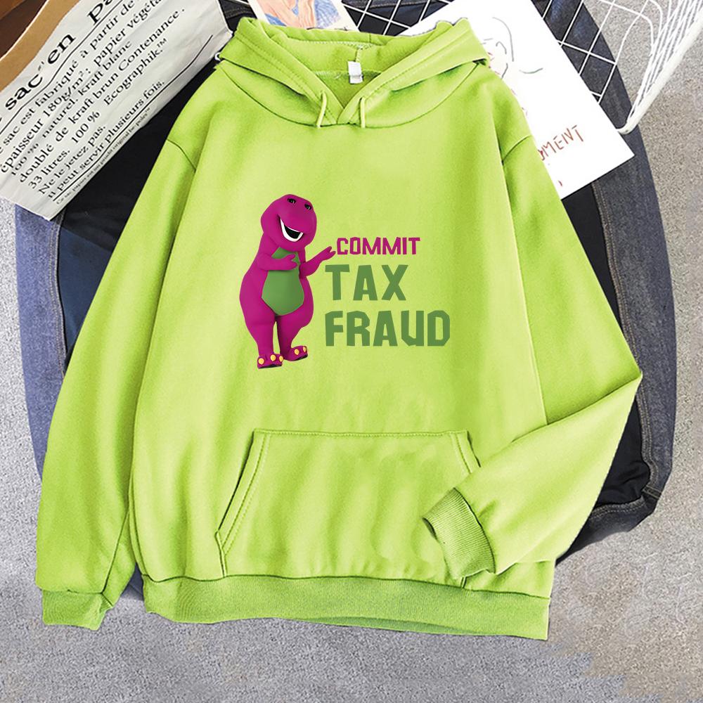 Унисекс Толстовка с длинным рукавом и принтом "Commit Tax Fraud" Из коллекции для активного отдыха на природе УнисексВо Унисекс Толстовки Кавайные Толстовки с мультяшным принтом
