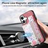 RFID Blocking Zippered Wallet Phone Case with Card Slot & Stand for iPhone Samsung Xiaomi Google Magnetic Car Mount Stylish Floral Print Phone Cover
