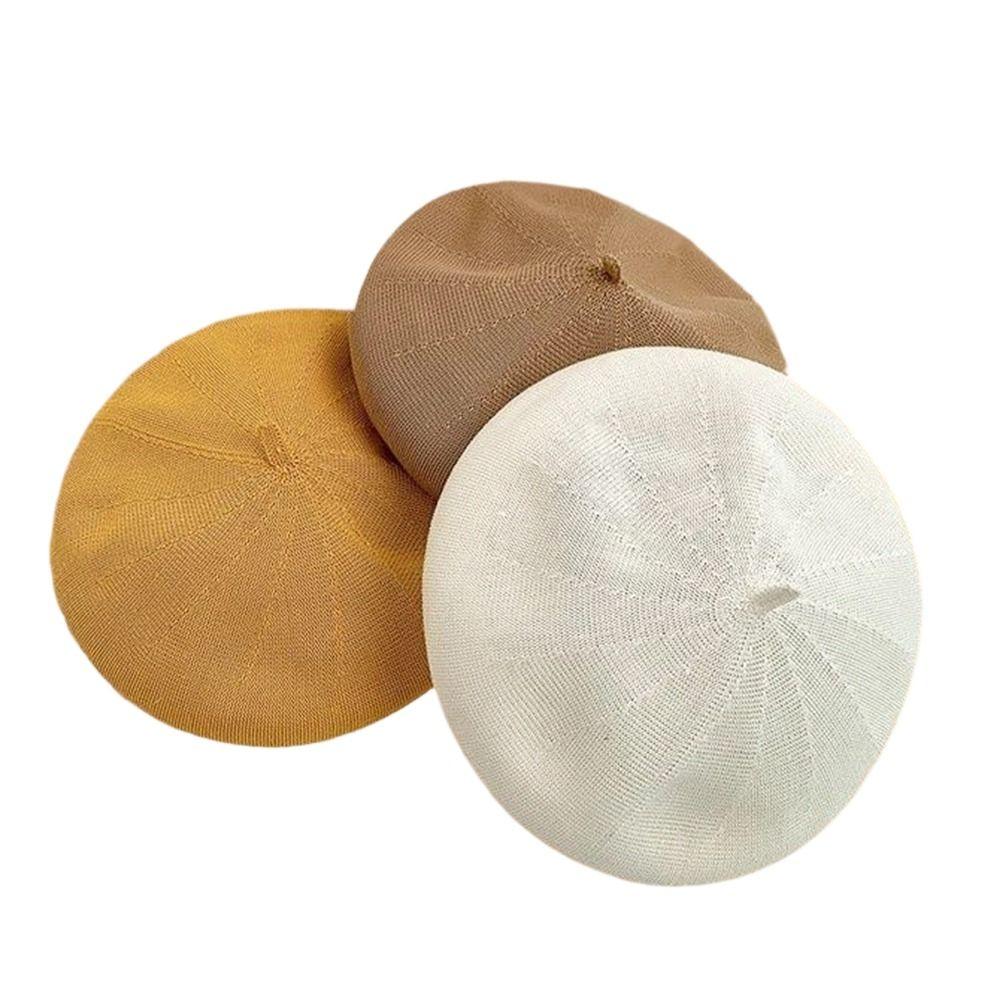 Knitted Berets Hat for Women Cotton Yarn Summer Beret Dome Painter Hat for Spring and Summer