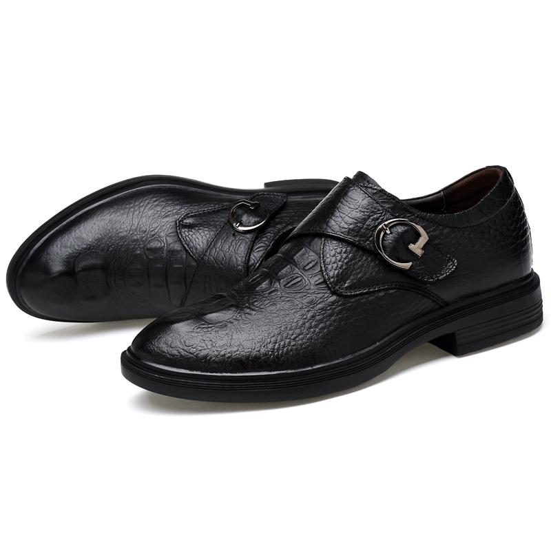 Мужские деловые туфли Monk Strap Slip on из натуральной кожи, повседневные туфли ручной работы для мужчин с пряжкой, большой размер 49