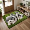 Diatomite Floor Mat Pet Themed Entryway Rug Cartoon Teddy Dog Print Rug  Home Decor
