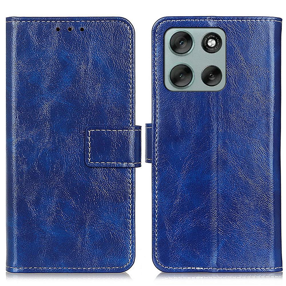 For Motorola Moto G56 5G Case Wallet Leather Phone Cover Crazy Horse Texture