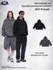 DE Men's Moleskin Twill Hoodie: Boxy Short Wide 420G Sweatshirt with Adjustable Hem Drawstring, American Style