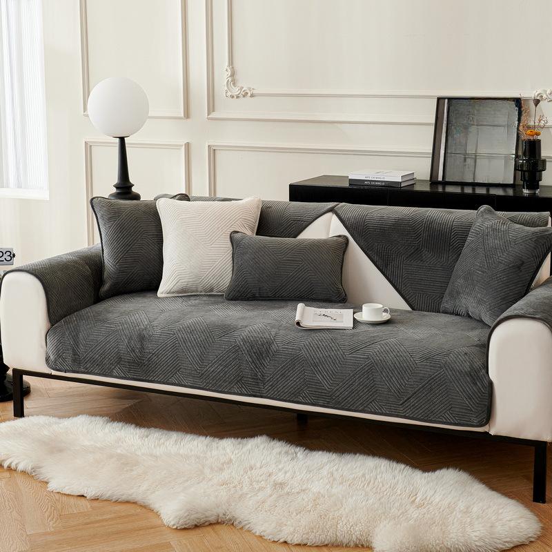 Nordic Simple Solid Color Fashionable Sofa Cushion Non-slip Sofa Cover Cover Autumn and Winter Four Seasons Combination Sofa Cushion