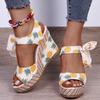 Women 2024 New Platform Wedges Sandals Summer Sapatos Feminino Shoes Ankle Strap Fruit Print Footwear Sandalias De Mujer Pumps