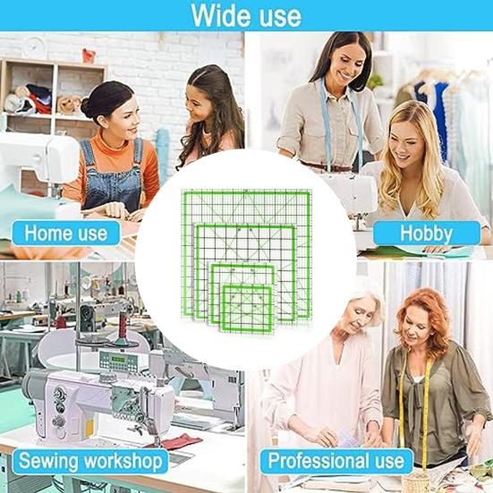 4 шт. акриловая линейка для квилтинга 4,5/6/9,5/12,5-дюймовая квадратная линейка для резки ткани с четкой маркировкой шаблон для проектов по шитью и рукоделию