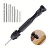 0.3-3.4mm Black Punching Tool 10pc Twist Drill Manual Set for Playing Amber Thousand Eyed Diamond Bodhi Walnuts