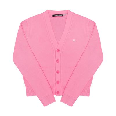 Acne Studio C60104 Cameo Pink Drm Нашивка с логотипом на лице V-образный вырез Общественный кардиган