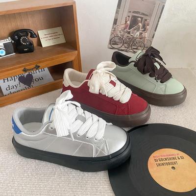 B-9283 Женские осенние туфли на плоской подошве с латексными стельками - 2024 Лидер продаж Нишевый студенческий стиль