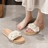 Fashion Brand Camellia Flower Sandals Women 2025 Summer Shoes Slip On Slippers Ladies Open Toe Flipflops Beach Slippers Femmes Sandalias