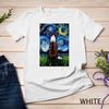 Red and White Border Collie Black Starry Night Dog Art by Aja Unisex T-shirt