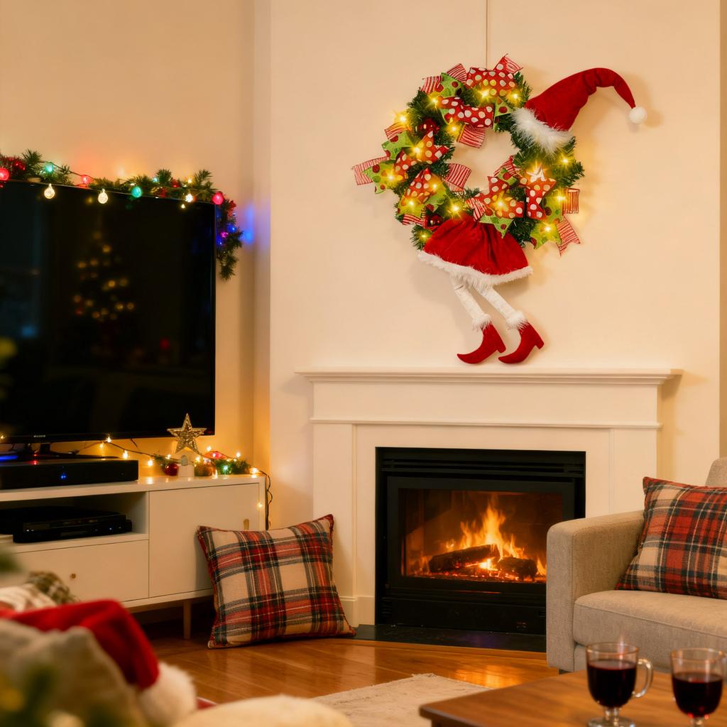 Рождественский венок Бохо Венок Рождественский венок Украшение дома Украшение двери и стены