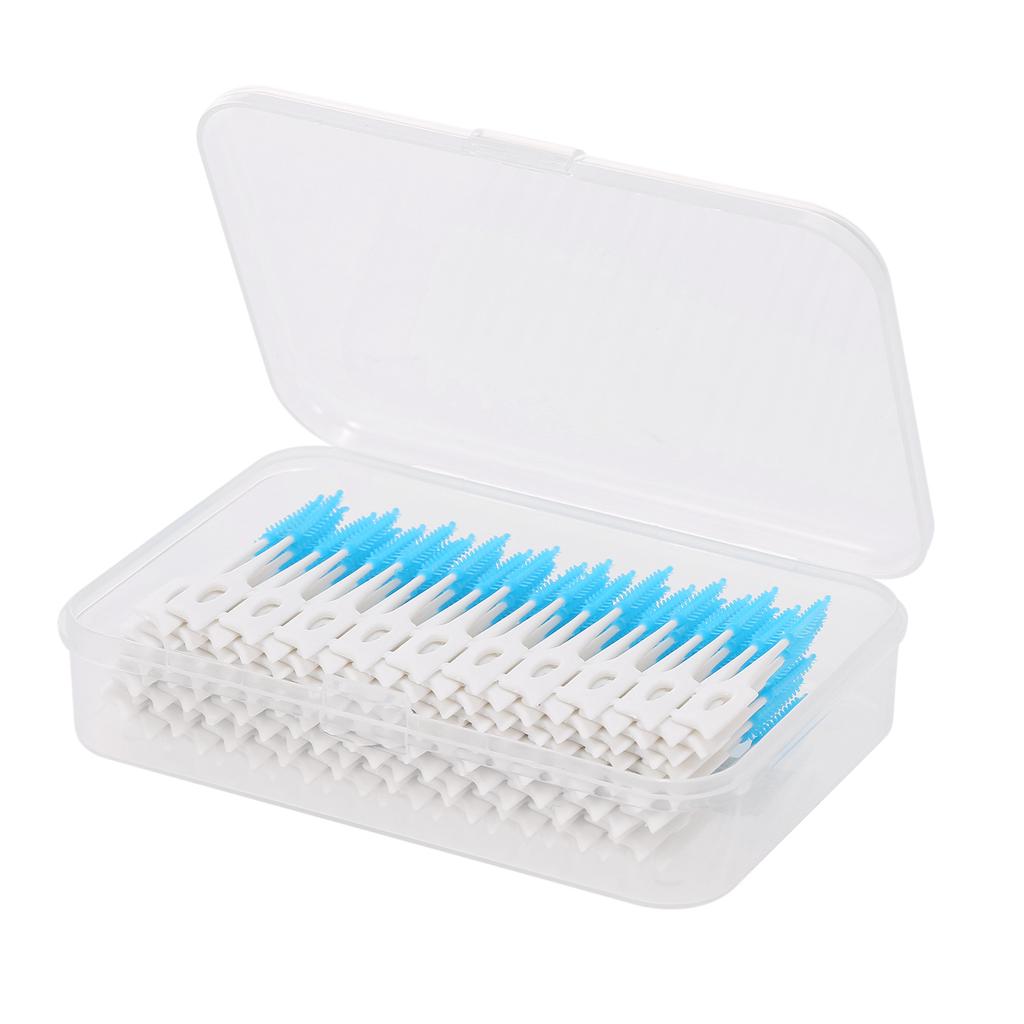 160pcs Double-ended Toothpick Soft Silicone Tooth Picks Dental Floss Interdental Brush Teeth Stick Dental Hygiene Tools