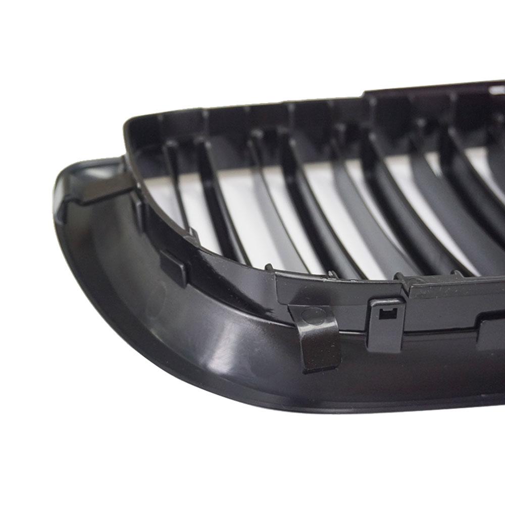 1 пара автомобильных передних решеток радиатора, глянцевая черная решетка капота с двумя планками для BMW 3 серии E46 2002-2005, гоночная решетка радиатора автомобиля