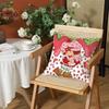 SStawberry Shortcake Cushion Cover Silky Short Plush Invisible Zipper Dustproof Sofa Pillow Case for Home Decor