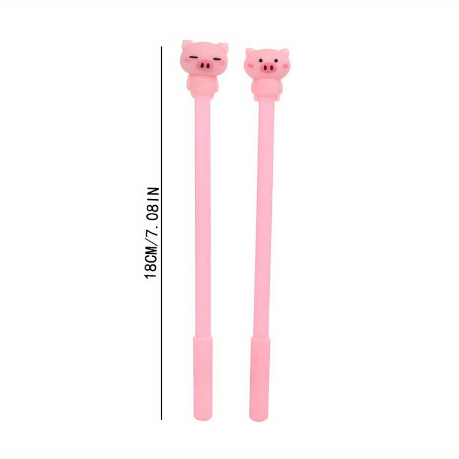 School Season 4pcs 0.5mm Creative Stationery Pink Piggy Gel Pen Cartoon Girl Heart Series Water-based Pen Learning Office Signature Pen
