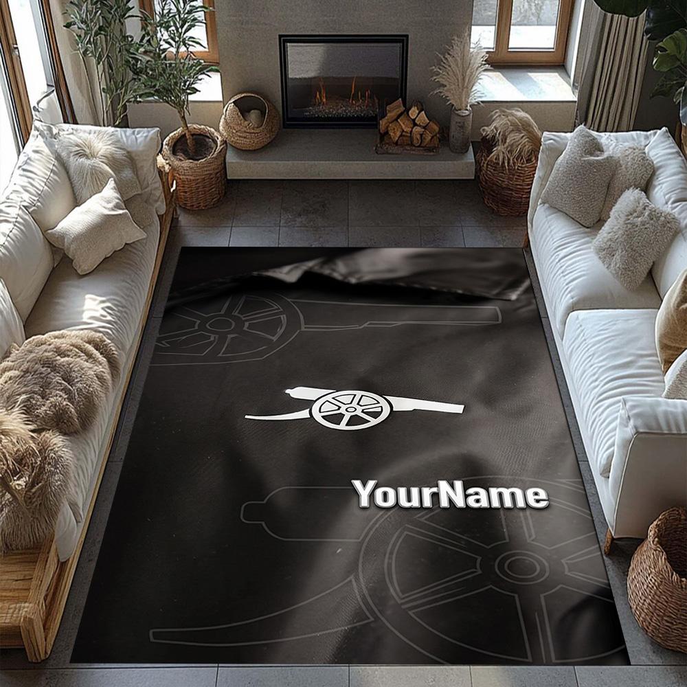 Arsenal Customizable Name Floor Rug Office Rug Suitable for Dining Room Entryway Game Room Playrooms Antislip Carpet Decorate Offices