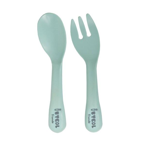 Ibyeol Friends Corn Baby Self Spoon + Fork Set, 1 Set, Mint, Spoon + Fork 1 Set
