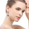 POMOiii Classic Copper Alloy Earrings For Women Green Zircon Fashion Ear Drop Female Gifts Engagement Jewelry