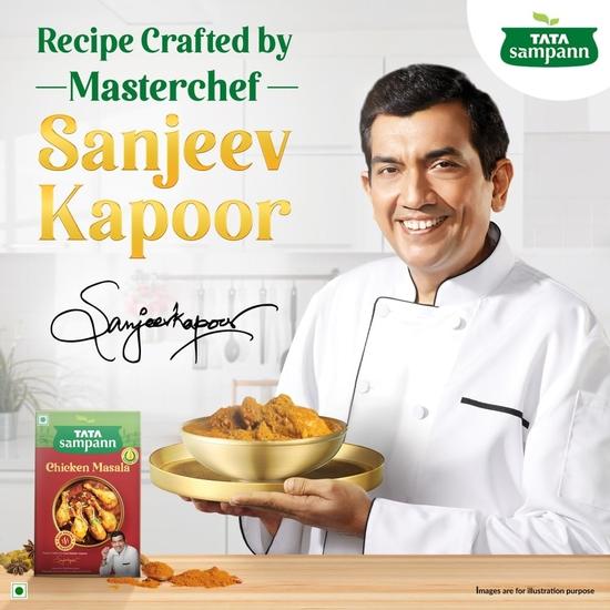 TATA Sampann Куриная масала с натуральными маслами, 100 г, приготовленная шеф-поваром Сандживом Капуром, с эксклюзивным советом шеф-повара, насыщенный аромат и вкус