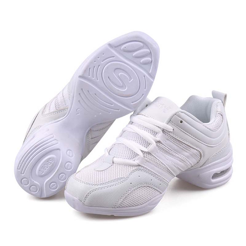 Jazz Shoes Women's Zumba Shoes Jazz Dance Shoes Dance Trainers Modern Mesh Split Sole Lace Up Air Cushion Shoes Sporty Fitness Hiking Shoes Size 34-43