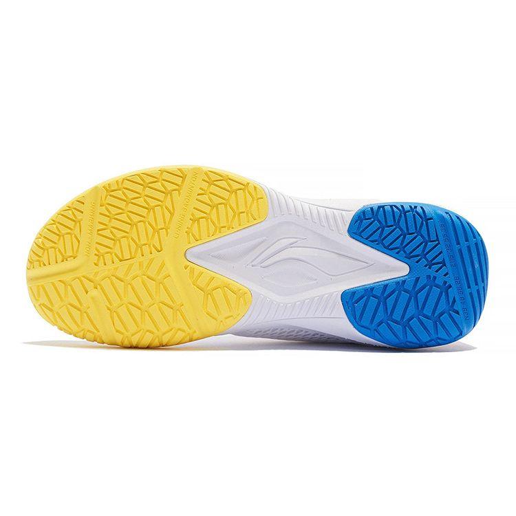Li Ning Thunder Junior удобные прочные кроссовки для тренировок по бадминтону детская обувь белого и синего цвета AYTT014-6