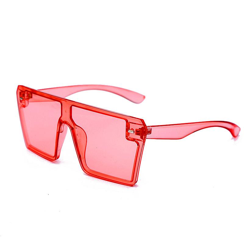 New Style Big Frame Sunglasses Retro Square Personality Conjoined Glasses Blue Bulk Luxury Men and Women Sunglasses