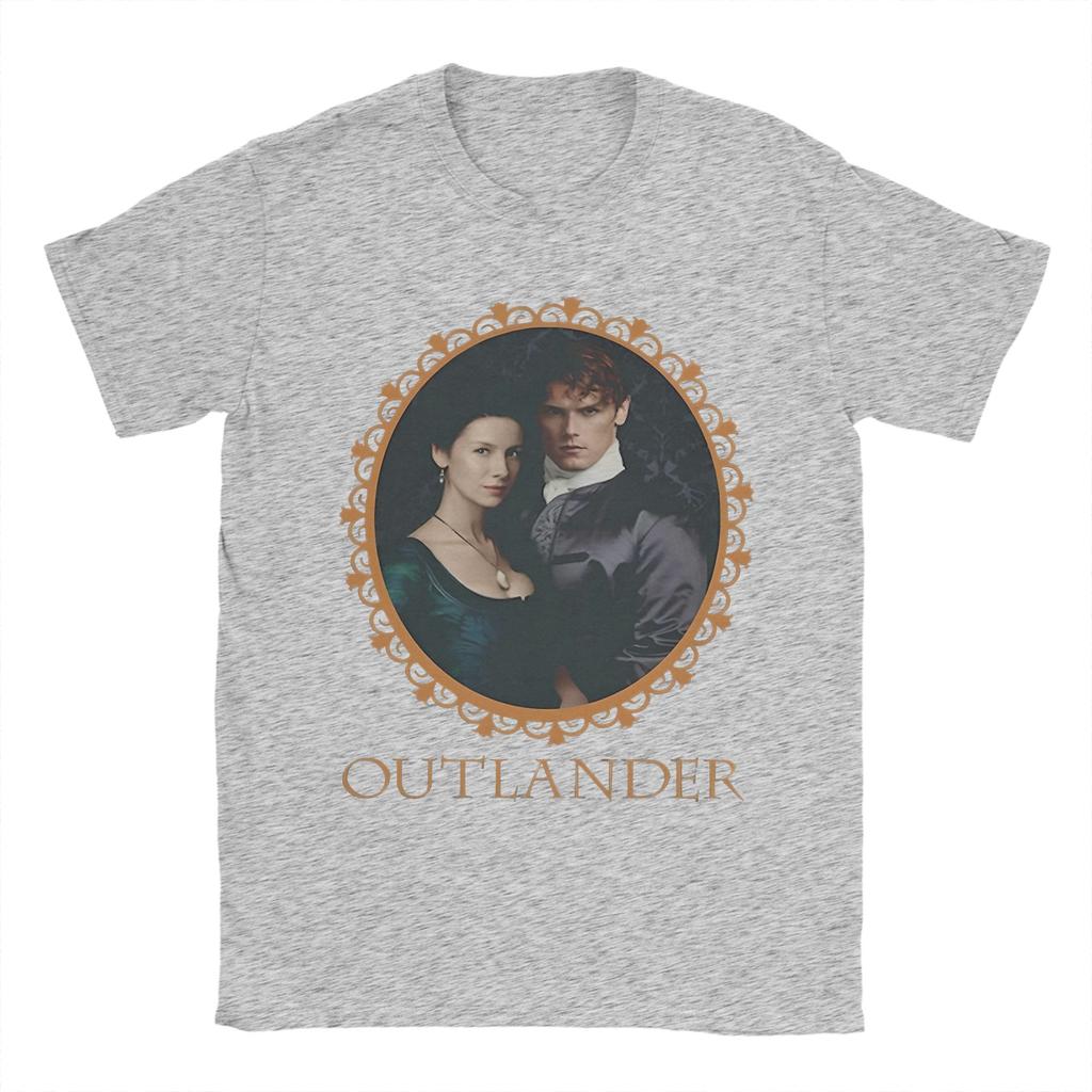 ZX Vintage Outlander Jamie and Claire TShirt for Men O Neck Cotton T Shirt Short Sleeve Tee Shirt Plus Size Tops