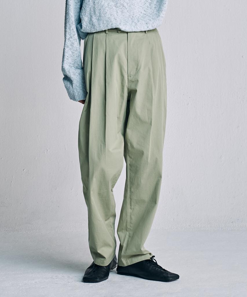 KNOUUN Wide Tapered Chino Pants (Green)