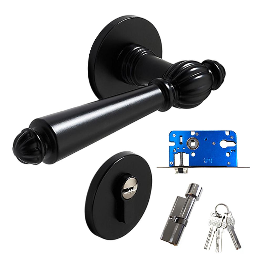 1 Set Zinc Alloy Door Handle Lock Modern Door Handles Home Security Lock Set for Home Renovation & Security Enhancement