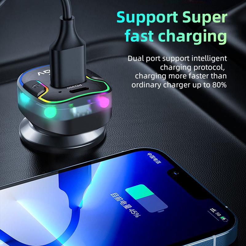 Автомобильное зарядное устройство Pd 30 Вт, USB-адаптер типа C, супербыстрая зарядка, автомобильный адаптер для Iphone 15, 14, 13, 12, Samsung Galaxy, Huawei, Oppo Vivo Oneplus