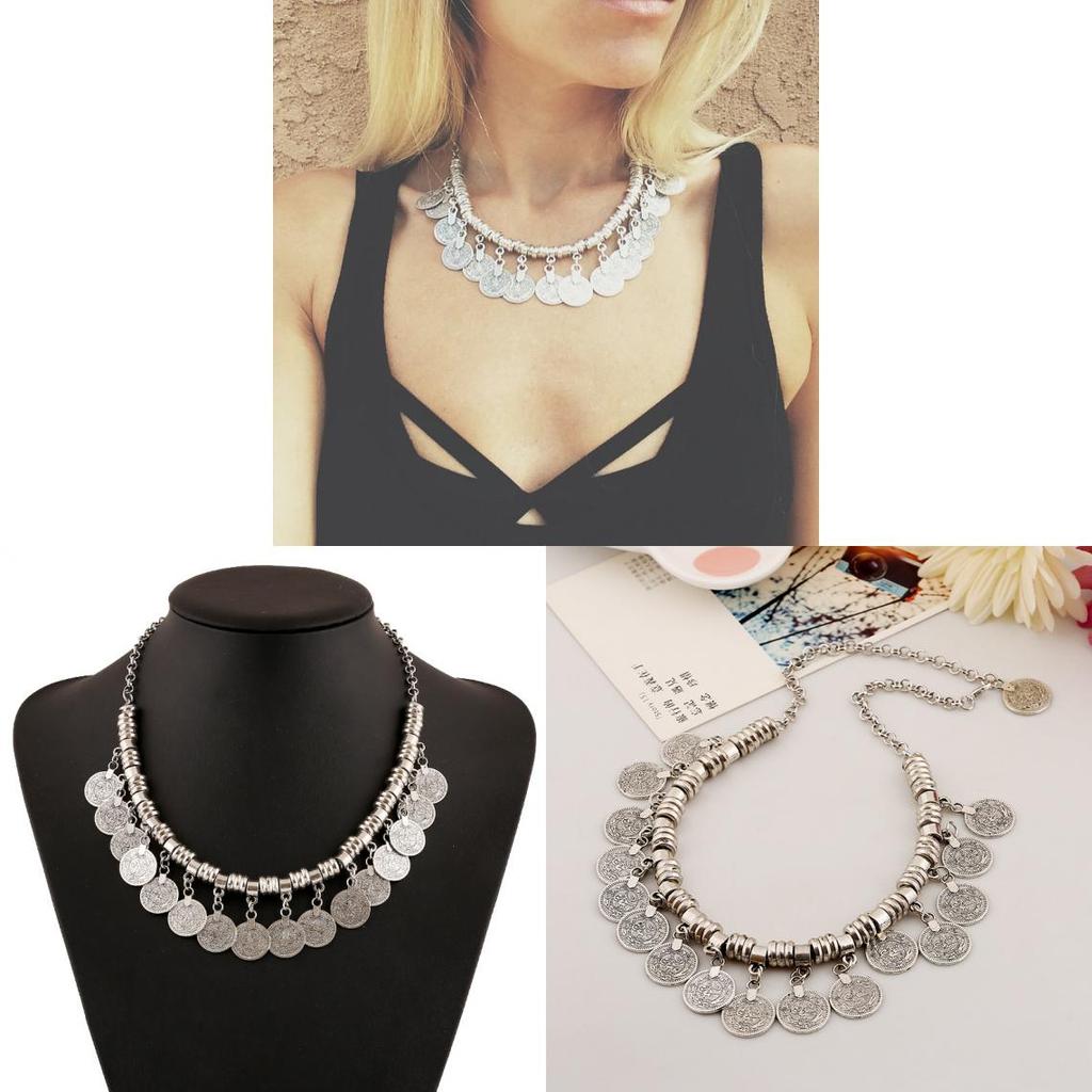 Retro Coin Jewelry Necklace With Alloy And Electroplating For Travel Souvenir And Gift Giving