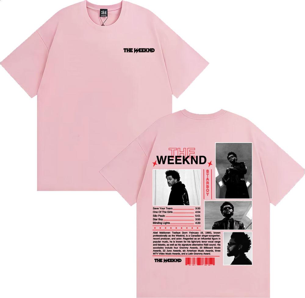 Rapper The Weeknd Starboy Album Cover T Shirt Unisexs Clothing Harajuku Punk Hip Hop Tshirts Unisex 100 Cotton Short Sleeve Tshirt