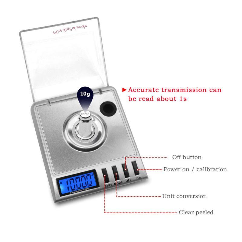 20g/0.001g Jewellery Scale Mini Digital Pocket Scale High Precision Diamond Gem Gold Balance Scale Household Kitchen Weighing